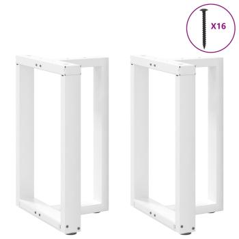 Esstischbeine T-Form 2 Stk. Weiß 60x35x(72-73) cm Stahl
