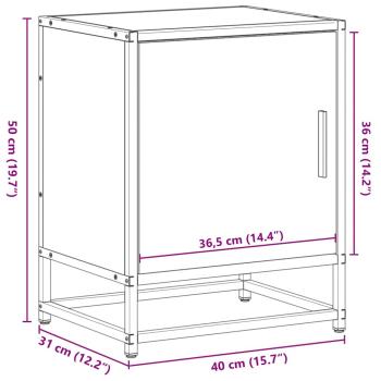 Nachttisch Braun Eichen-Optik 40x31x50 cm Holzwerkstoff Metall