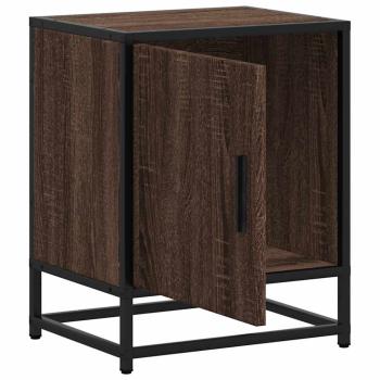Nachttisch Braun Eichen-Optik 40x31x50 cm Holzwerkstoff Metall