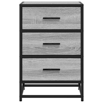 Nachttisch Grau Sonoma 40x34,5x60 cm Holzwerkstoff und Metall