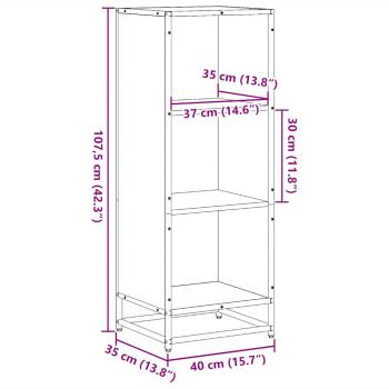 Bücherregal Grau Sonoma 40x35x107,5 cm Holzwerkstoff