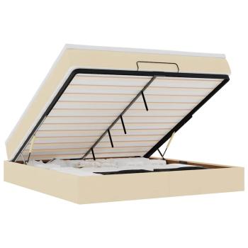 Ottoman-Bett mit Matratze Creme 180x200 cm Stoff