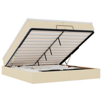 Ottoman-Bett mit Matratzen Creme 200x200 cm Stoff