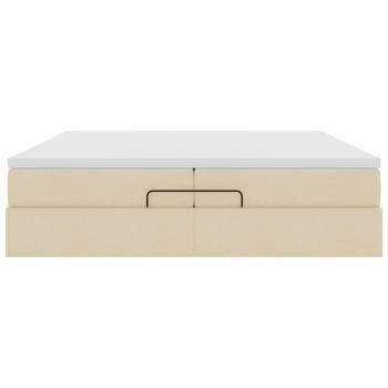 Ottoman-Bett mit Matratzen Creme 200x200 cm Stoff
