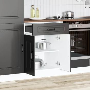 Küchenunterschrank Kalmar Schwarz Holzwerkstoff