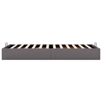 Ottoman-Bett ohne Matratze Grau 90x190 cm Kunstleder