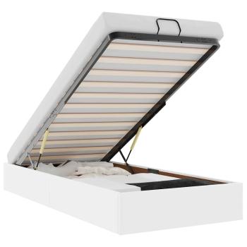 Ottoman-Bett ohne Matratze Weiß 90x190 cm Kunstleder