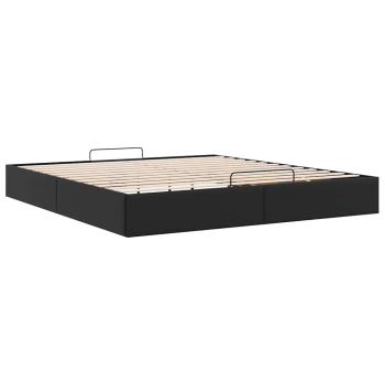 Ottoman-Bett ohne Matratze Schwarz 200x200 cm Kunstleder