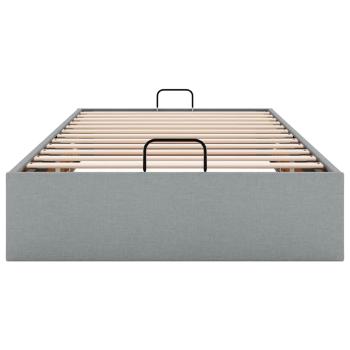Ottoman-Bett ohne Matratze Hellgrau 80x200 cm Stoff