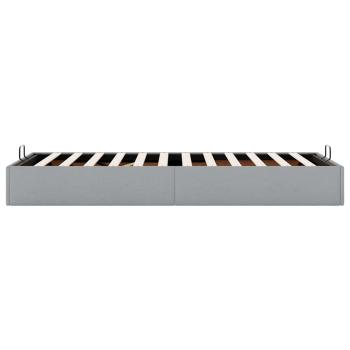 Ottoman-Bett ohne Matratze Hellgrau 80x200 cm Stoff