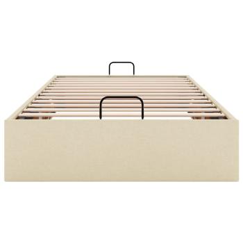 Ottoman-Bett ohne Matratze Creme 90x200 cm Stoff