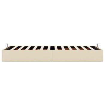 Ottoman-Bett ohne Matratze Creme 90x200 cm Stoff