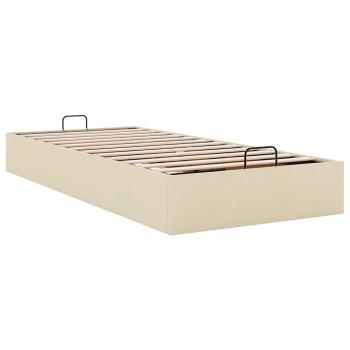 Ottoman-Bett ohne Matratze Creme 80x200 cm Stoff