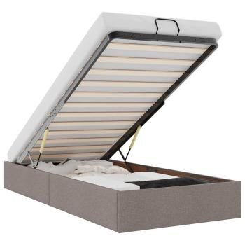Ottoman-Bett ohne Matratze Taupe 90x190 cm Stoff