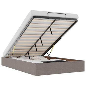 Ottoman-Bett ohne Matratze Taupe 120x190 cm Stoff