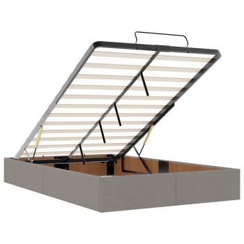 Ottoman-Bett ohne Matratze Taupe 120x190 cm Stoff