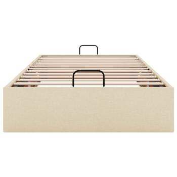 Ottoman-Bett ohne Matratze Creme 100x200 cm Stoff