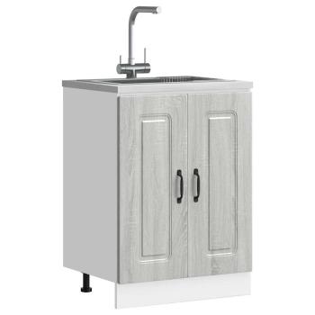 ARDEBO.de - Spülenunterschrank Kalmar Grau Sonoma 60x46x81,5 cm