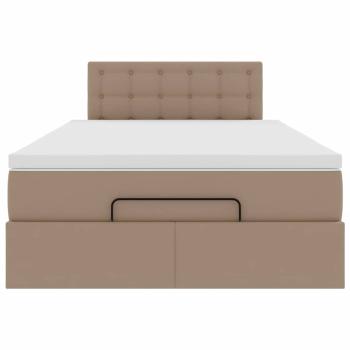 Ottoman-Bett mit Matratze Cappuccino-Braun 120x190cm Kunstleder