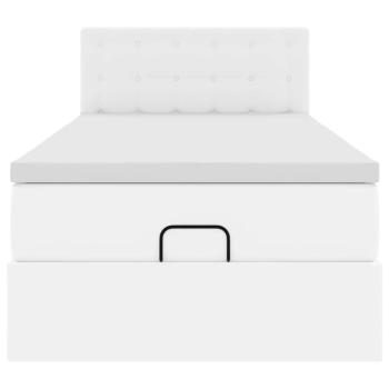 Ottoman-Bett mit Matratze Reinweiß 100x200 cm Kunstleder