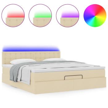 Ottoman-Bett mit Matratze Creme 180x200 cm Stoff