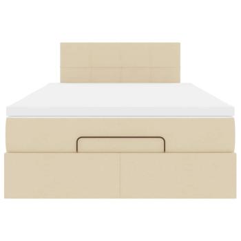 Ottoman-Bett mit Matratze Creme 120x190 cm Stoff