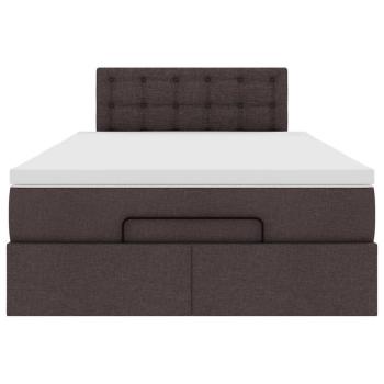 Ottoman-Bett mit Matratze Dunkelbraun 120x190 cm Stoff