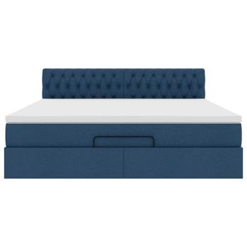 Ottoman-Bett mit Matratze Blau 180x200 cm Stoff