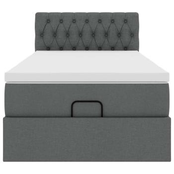 Ottoman-Bett mit Matratze Dunkelgrau 80x200 cm Stoff
