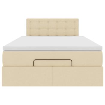 Ottoman-Bett mit Matratze Creme 120x200 cm Stoff