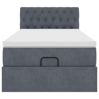 Ottoman-Bett mit Matratze Dunkelgrau 100x200 cm Samt