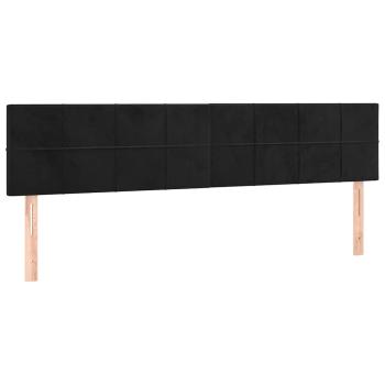Ottoman-Bett mit Matratzen Schwarz 200x200 cm Samt
