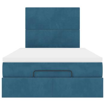 Ottoman-Bett mit Matratzen Dunkelblau 120x200 cm Samt