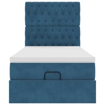 Ottoman-Bett mit Matratzen Dunkelblau 80x200 cm Samt