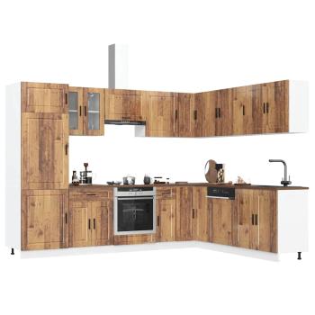 ARDEBO.de - 14-tlg. Küchenschrank-Set Porto Altholz-Optik Holzwerkstoff