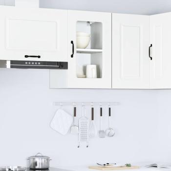 ARDEBO.de - Küchen-Hängeschrank mit Glastür Kalmar Weiß Holzwerkstoff