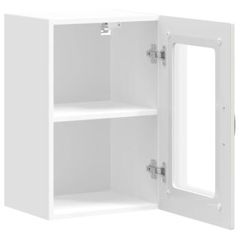 Küchen-Hängeschrank mit Glastür Kalmar Weiß Holzwerkstoff