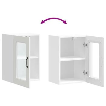 Küchen-Hängeschrank mit Glastür Kalmar Weiß Holzwerkstoff