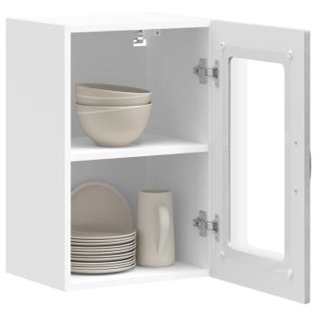 Küchen-Hängeschrank mit Glastür Kalmar Betongrau Holzwerkstoff