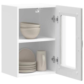 Küchen-Hängeschrank mit Glastür Grau Sonoma Holzwerkstoff