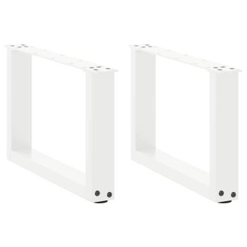 ARDEBO.de - Couchtischbeine U-Form 2 Stk. Weiß 50x(30-31) cm Stahl