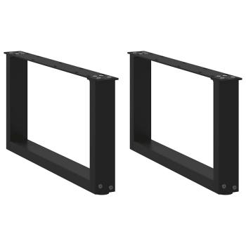 ARDEBO.de - Couchtischbeine U-Form 2 Stk. Schwarz 60x(30-31) cm Stahl