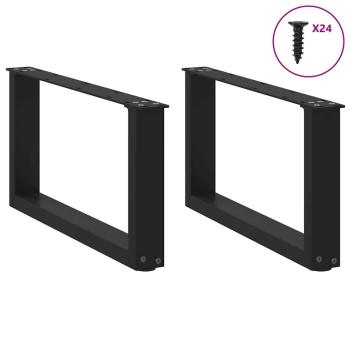 Couchtischbeine U-Form 2 Stk. Schwarz 60x(30-31) cm Stahl