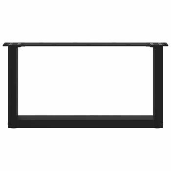 Couchtischbeine U-Form 2 Stk. Schwarz 60x(30-31) cm Stahl