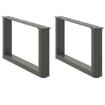 ARDEBO.de - Couchtischbeine U-Form 2 Stk. Anthrazit 60x(30-31) cm Stahl