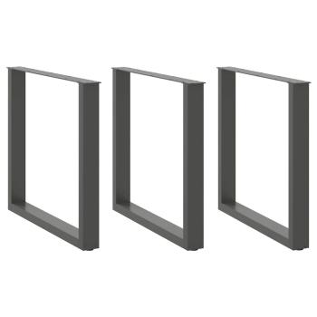 ARDEBO.de - Couchtischbeine U-Form 3 Stk. Anthrazit 80x(72-73) cm Stahl