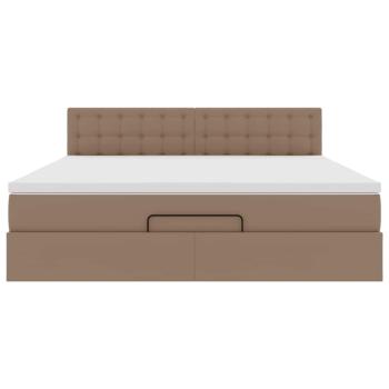 Ottoman-Bett mit Matratze Cappuccino-Braun 180x200cm Kunstleder