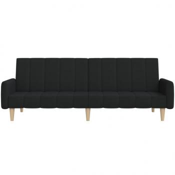 Schlafsofa 2-Sitzer Schwarz Stoff