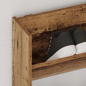Schuhregal Wandmontage Altholz-Optik 80x18x90 cm Holzwerkstoff