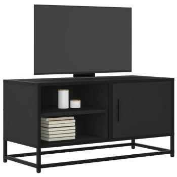 ARDEBO.de - TV-Schrank Schwarz 80x34,5x40 cm Holzwerkstoff und Metall